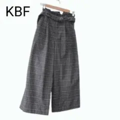 ​【KBF】チェック柄 ワイドパンツ ベルト付き ONEサイズ