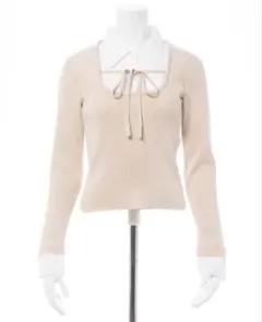 INGNI イング　シャツドッキングフロントリボンニット