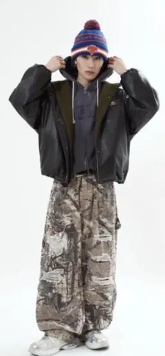 L2084　リバーシブルPUレザージャケット　L（black）　地底人