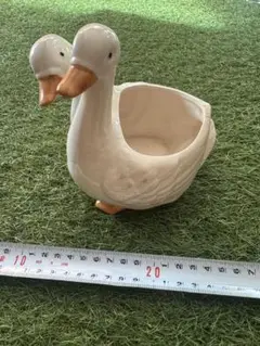 昭和レトロ　アヒルの陶器製　置物