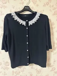 Rene 今期春夏のlace襟半袖カーディガン　本日8/26迄の出品‼️