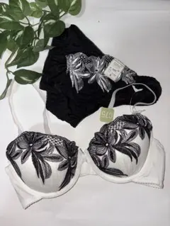 C75 刺繍ブラジャーショーツセット