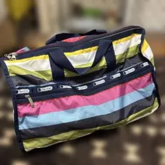 LeSportsac ボストンバッグ マルチカラー ボーダー柄 - メルカリ