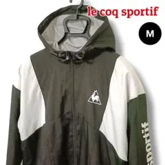 【優しい温もり】ルコック ウインドブレーカーパーカー M 黒白 メンズ ゴルフ