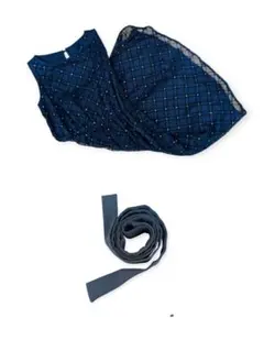 美品　プチプードル　ドレス　ワンピース　ネイビー　パーティードレス　フリーサイズ