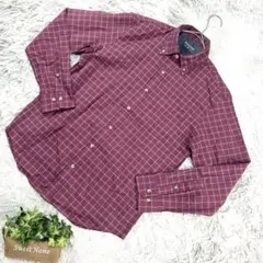 良品❗️【DoCLASSE】ドゥクラッセ チェック柄シャツ (M) ワインレッド