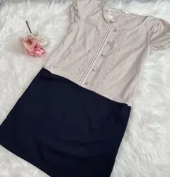 ヴィス　半袖ドッキングワンピース　フォーマル　清楚系　シンプル