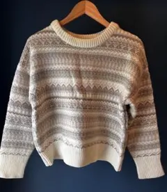 niko and ... クロップドニットセーター　ノルディック柄