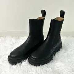 【美品】mystic ボリュームソールサイドゴアブーツ ブラック 23.5 厚底