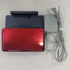 【起動確認済】フレアレッド ニンテンドー3DS 本体 ACアダプター付き