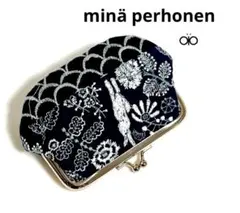 ミナペルホネン⚮̈celebrate がま口　お財布ポーチ 希少な白うさぎ 刺繍