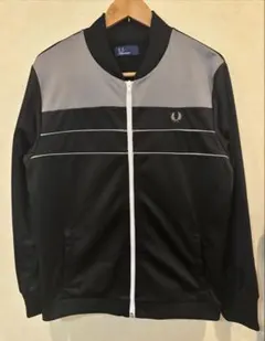 【希少ポルトガル製】フレッドペリー L トラックジャケット ジャージ 黒 灰
