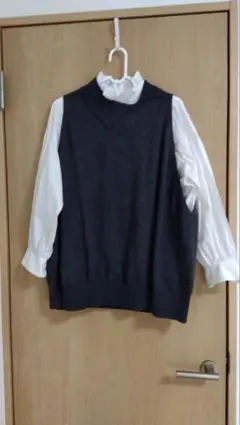 ミズイロインド　ニットベスト　美品