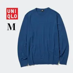 UNIQLO　ユニクロ　メリノ　クルーネック　セーター　M　ネイビー　ニット