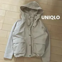 S UNIQLO マウンテンパーカー オフホワイト アイボリー ナチュラル 春