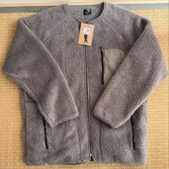 ストレッチフリースノーカラージャケット ブロンズグレーサイズLL ワークマン