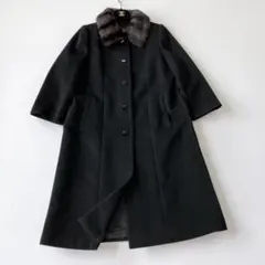 レリアン カシミヤ100％ファー リス ロングコート xxl 大きい日本製 美品