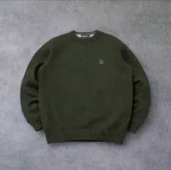 タ*フ様 TOMMY HILFIGER 刺繍ロゴ 前V コットンニット プルオー