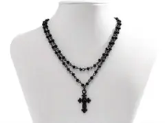 SHEIN 十字架ネックレス　黒色