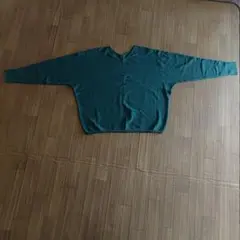 グリーン Vネック ニット 長袖