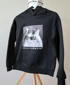 SHEIN 黒 猫プリント トレーナー 11Yのサムネイル