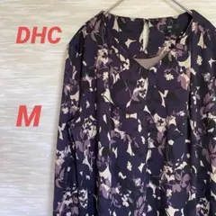 DHC 長袖ワンピース【M】ひざ丈 花柄 きれいめ エレガント 上品 0159のサムネイル