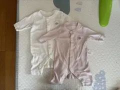 ユニクロ ベビー ロンパース 60 2枚セット 双子 色違い カバーオール