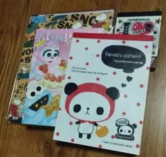 メモ帳セット　パンダ　セサミストリート　スヌーピー　レターセット　平成　レトロ