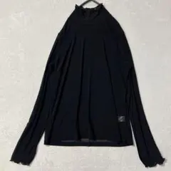 極美品✨GU/シアーメロウトップス/ハイネック/薄手/重ね着/ブラック/M