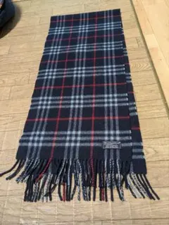 Burberry's チェック柄マフラー ネイビー - メルカリ
