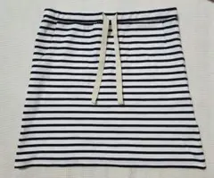 黒白ストライプ ミニスカート ドローストリング付き