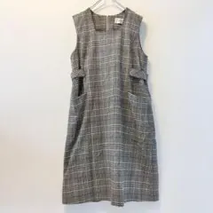 キャンレモン canlemon ワンピース ノースリーブ チェック柄 グレー 9