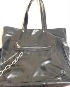 ブラック トートバッグ チェーン付き