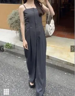 麻調サロペット オールインワン GRL グレイル[ta240]