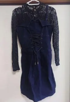 CECILMcBEE セシルマクビー レースアップデニムワンピース