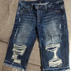 ダークブルー デニムショートパンツ Lサイズ