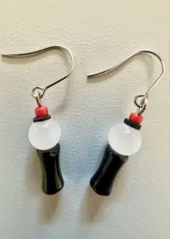 ミニミニアミボム　アミボム　ピアス　シルバー　金属アレルギー対応　ハンドメイド