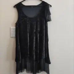 alcali　アルカリ ベロアノースリーブトップス