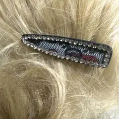 特価一点☆✴︎ヘアピンコーナー666Bキラキラストーン雫の形薔薇柄ビジューヘアピン