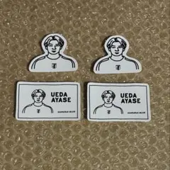 サッカー日本代表 3COINS 選手イラスト ステッカー 上田綺世 4枚セット