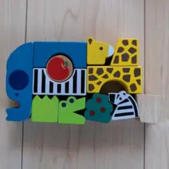 おもちゃ　つみき　アニマル　サファリ　積み木　知育　インテリア　置き物