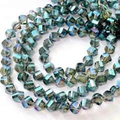 れ*い様 bn406/ガラスビーズ◇多面カット　オーロラ系　2連