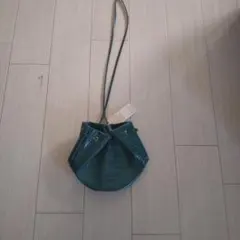 ダークグリーン クロコダイル風 ショルダーバッグ