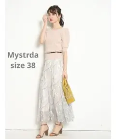 ☆ Mystrda マイストラーダ バックシャンパフ袖 ニット リブニット 38