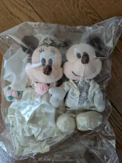 ミッキーミニーウェディングぬいぐるみバッジセットディズニーぬいぐるみバッジ