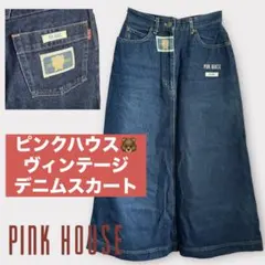 ⑥PINK HOUSE ピンクハウス、デニムスカート ヴィンテージ　古着