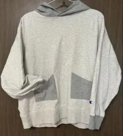 Champion グレー フード付きパーカー Lサイズ