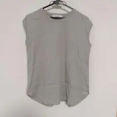 Samansa Mos2 blue ブルーグレー フレンチスリーブ Tシャツ L