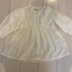 petit main 刺繍入り長袖シャツ 110