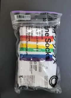 【新品未開封】ファミマ ラインソックス レインボー ホワイト 25-28cm